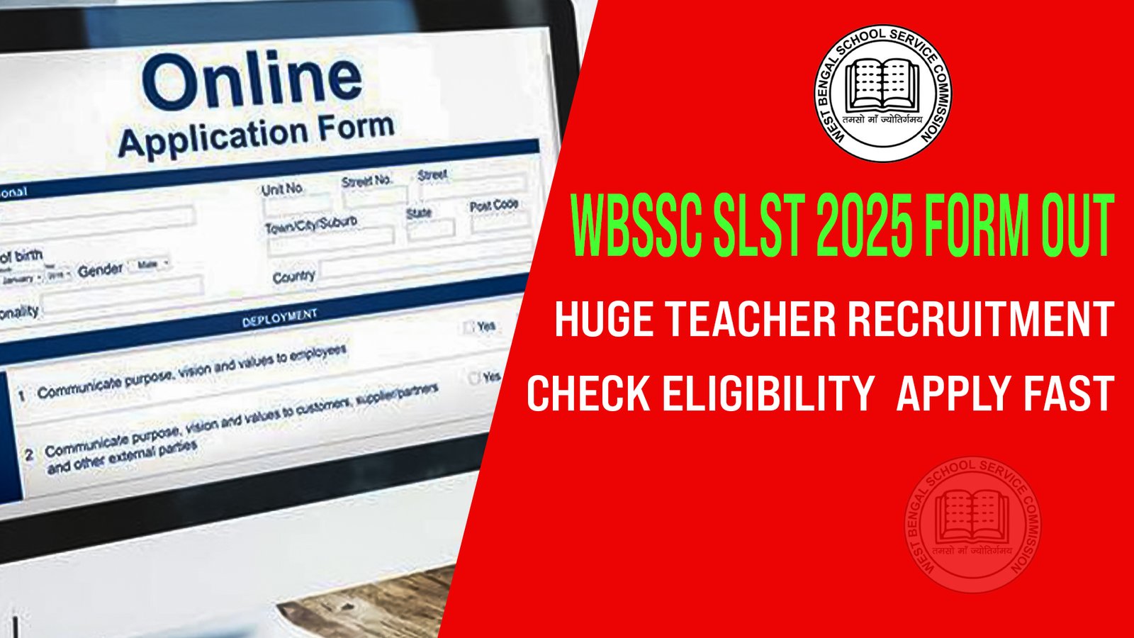 WB SLST 2025 Form Fill Up