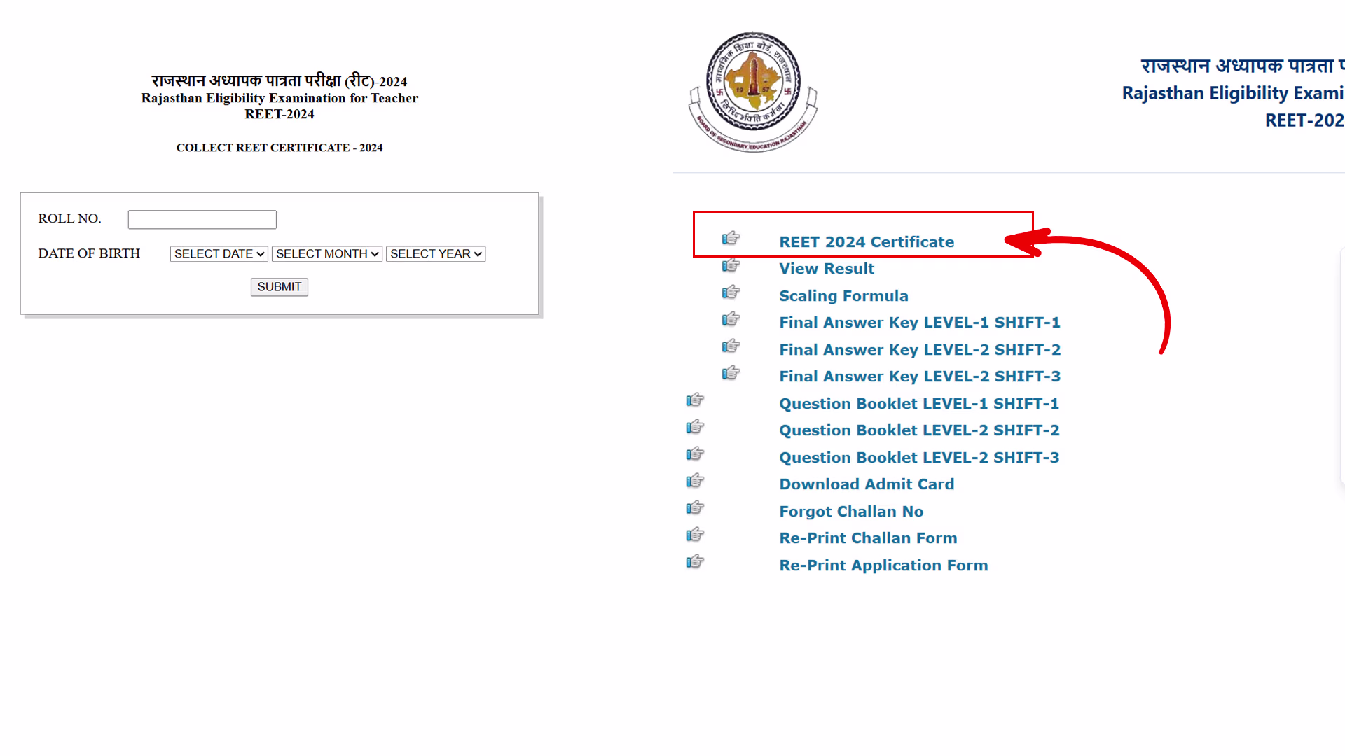 REET Certificate 2024 Issued